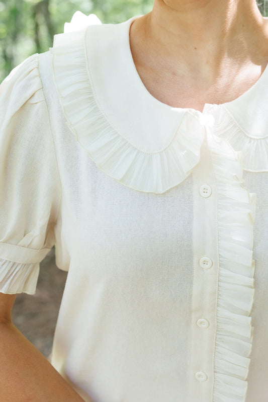 The Soft Collar Ruffle Blouse
