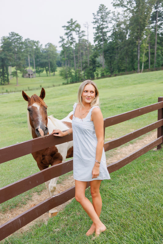 Blue Eyelet Dress