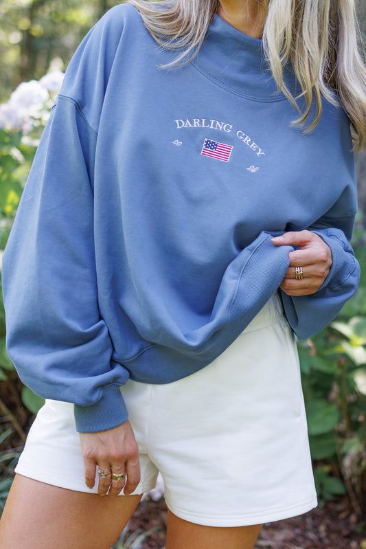 State Blue American Darling Mockneck