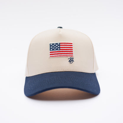 Navy American Flag Trucker Hat