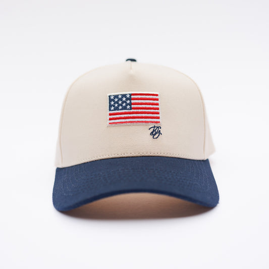 Navy American Flag Trucker Hat