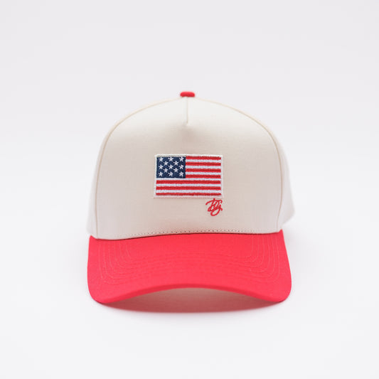 Red American Flag Trucker Hat