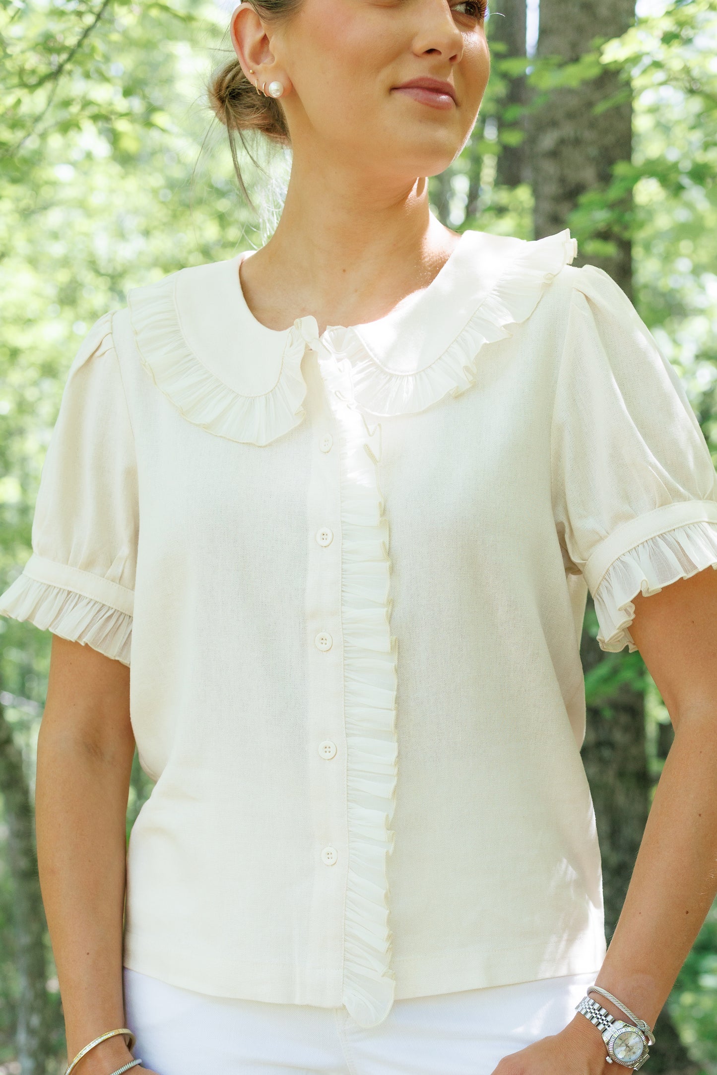 The Soft Collar Ruffle Blouse