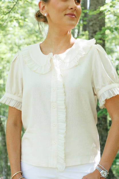 The Soft Collar Ruffle Blouse